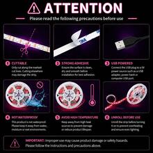 RGB LED Mood Light Strip, USB Plug And Play, 3-Key Control, Self-Adhesive & Cuttable, Multi-Color Dynamic Modes, Decor Light For TV, Cabinet, Gaming Setup, Wall Decor - 3Key RGB - View 4