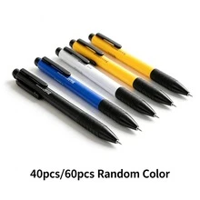 40/60pcs Classic Multicolor Retractable Ballpoint Pens (40pcs/60pcs, Random Colors). Non-Slip Grip With Black Clip, Smooth Retraction And Fluid Writing. Suitable For Office, Study And Daily Recording, Large Capacity Bulk Set For Multi-Person Sharing, Practical Stationery For Efficient Office Work. - Multi-color - View 11