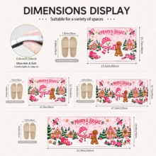 1pc Pink Candy Train Christmas Floor Mat, Fantasy Holiday Room Decor, Suitable For Kids Room, Game Room, Living Room And Christmas Party - Multicolor - View 3