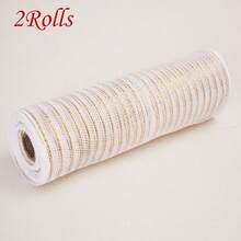 1/2 Roll Decorative Mesh Ribbon - 10 Inch X 30 Feet Per Roll, Metallic Foil Mesh Ribbon, Suitable For Wedding, Birthday, Halloween, Thanksgiving, Christmas, New Year DIY Gift Decoration And Home Decor - Multicolor - View 80