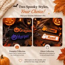 1pc Personalized Halloween Name Keychain, 3D Printed Ghost & Pumpkin Shaped Keyring, Cute Creative Backpack Charm, Custom Name Letter Pendant, Halloween Party Decoration Accessory, Holiday Souvenir Gift, Personalized Bag Decor, Car Key Holder, Creative Small Gift - Multicolor - View 5