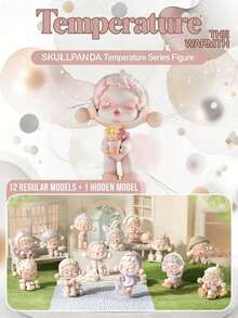 SKULLPANDA Temperature Series Blind Box Collectible (12 Desain Reguler + 1 Versi Tersembunyi), Figur Seni Bertema Harian Hangat & Nyaman, Koleksi Blind Box Cocok untuk Meja, Halloween, Kotak Misteri Natal - MultiWarna - View 2