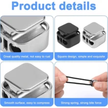 6/8/12Pcs Metal Cord Lock Adjuster, Heavy Duty Dual Hole Press Button, Quick Tightening Drawstring, Universal Pants Rope Shoe Lace Zipper Pull - Multicolor - View 2