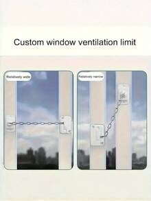 Window, Cabinet And Refrigerator Safety Chain Lock; Sliding Door Limiter; High-Rise Anti-Fall Lock; Child Safety Lock (Upgraded Version); Window Lock; Anti-Theft Anti-Pry; Child Window Lock; Drill-Free Installation - Multi-color - View 6
