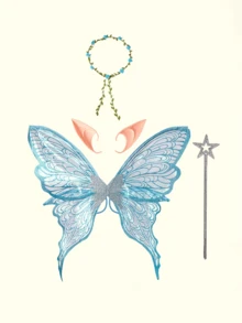 Popjeli 1pc/4pcs Festival Fairy Butterfly Wings, Halloween Party Performance Props, Shiny Angel Wings For Wedding Attire - Multicolor - View 12