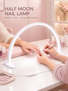 1pc Crescent Moon Shaped USB Powered Portable LED Lamp, Suitable For Manicure, Eyelash Extension, Tattoo Lighting, Fashion Design, Nail Lighting, Modern Desk Lamp Gift - Multicolor - View 2