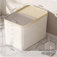 5/10KG Capacity Food Storage Container With Airtight Seal, Moisture & Pest Proof,  Measuring Cup, Suitable For Rice, Grains, Sugar, Flour, Pet Food Storage, Ideal For Kitchen, Home & Commercial Use - View 3
