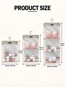 1pc Hanging Mesh Storage Bag, Multi-Functional Wall-Mounted Organizer, Suitable For Underwear, Socks, Toys, Toiletries And Accessories, Closet Essential, Autumn/Winter Seasonal Storage, Portable Multi-Purpose Storage Bag - Multicolor - View 8