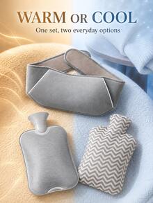 SoffinaLife Hot Water Bottle And Storage Bag Set, Minimalist Gray Hand Warmer And Storage Box Set, Suitable For Winter, Gift For Mom, Dad, Men, Friends, Teachers, Detachable And Washable Plush Hot Water Bottle, Suitable For Indoor And Outdoor Home Office Camping Commuting, Winter Essential Accessory - Multicolor - View 7