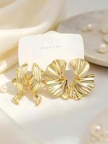 4-16pcs Earrings Set With Star, Water Drop, Thick Hoop Multiple Styles, Gold-Plated Texture, Classic Vintage Style, Suitable For Daily, Date, Party, Perfect Gift Choice - Gold - View 2