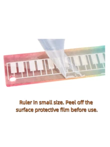 Mini Student Multi-Function Palm Ruler, Notebook Scale Ruler, Transparent Wavy Colorful Compact Straight Ruler & Protractor, Multiple Combinations - Multicolor - View 4