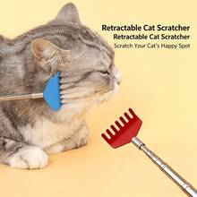 5/3/1pc Long Handle Cat Teaser Wand, Telescopic Massage Comb, Pet Itch Scratching Tool, Skin-Friendly Grooming Rake, Cat And Dog Toy - Multicolor - View 3