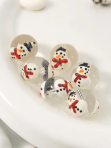 Bộ 5 hạt tráng men series Giáng Sinh làm phụ kiện DIY, gồm họa tiết ông già Noel, cây thông Noel, người bánh gừng, người tuyết và các mẫu khác, phù hợp làm trang sức hạt như vòng tay, dây chuyền và dây treo điện thoại - Nhiều màu - Xem 5