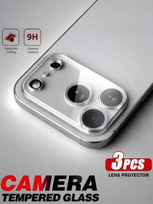 3片裝 9H 鋼化玻璃相機鏡頭螢幕保護貼,相容 iPhone Duo 18/17/Air/17 Pro/17 Pro Max/16 Pro Max/15 Pro Max/14 Pro Max/13/12/11 Pro Max | 適用多款手機機型,高硬度 - 無色 - 查看 11