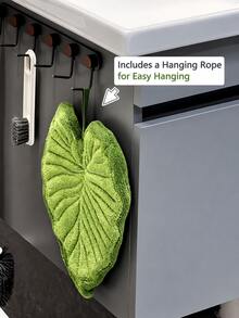 Leaf-Shaped Microfiber Absorbent Towel With Hanging Ring, Fashionable Bathroom And Kitchen Hand Towel, Perfect Gift For Mother's Day And Holidays - Multiple Styles and Colors - View 11