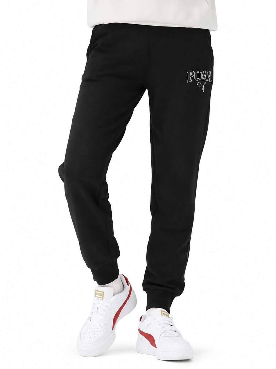 Puma Pantalones de vestir anchos de tiro alto con pliegues, estilo casual, fluidos y largos para mujer - Negro - Ver 1