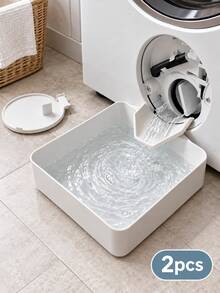 1pc Washing Machine Drain Pan, Anti-Leak Design Washing Machine Water Guide, Suitable For Washing Machine Tray, Water Collection Pan, Bottom Floor Protection, Made Of Durable Plastic Material, Suitable For Laundry Room Equipment Accessories. Bathroom Accessories Kitchen Accessories Home Accessories - One Size - View 7