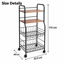 4 Tier Freestanding Storage Organizer With Shelves And Baskets For Home Office Bathroom - View 6