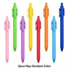 8/16pcs Multi-Color Comic Burst Word Ballpoint Pens (8pcs/16pcs), Fun BOOM POW Designs, Smooth Writing, Creative Stationery For School & Office - Multi-color - View 8