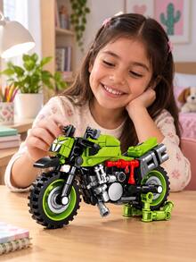 Kids Block Motorcycles - Green - View 2