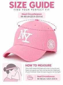 1pc Women's New York Letter Embroidered Baseball Cap, Fashion Casual Hat For Spring/Autumn Travel, Beach, Vacation - Multicolor - View 6