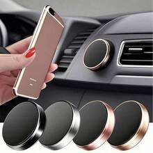 1pc Car Round Magnetic Phone Holder, Strong Magnetic Adsorption For Car, Multi-Angle Adjustable, Dashboard Adhesive Installation, Convenient For Driving Navigation And Phone Calls, No Obstruction Of Vision For Driving - Multicolor - View 1