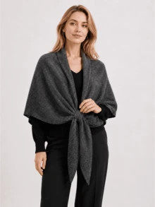 1pc Autumn/Winter Solid Color Acrylic Short Shawl, Casual Elegant Party Wear, Comfortable Evening Dress Accessory - Multicolor - View 3