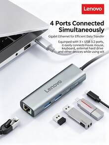 Lenovo USB 3.0 Hub 1-To-4 Expansion Dock H1-U03 Max Laptop USB Extender Universal High-Speed Data Transfer Hub Adapter - View 6