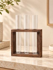 Plant Propagation Station, 2/3/5 Glass Test Tube Vases With Wooden Frame, Desktop Hydroponic Plant Rooting Rack, Pothos And Flower Bud Display Stand, Home Office Desktop Indoor Plant Decor, Suitable For Bookshelf And Windowsill - A - View 14