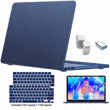 Ốp bảo vệ vỏ cứng nhám cho MacBook Neo 13 inch A3404 đời 2026, chống trầy xước, kèm nhiều phụ kiện tùy chọn gồm miếng che bàn phím chuẩn EU và US, miếng dán màn hình HD, adapter USB, giá đỡ mini và túi chống sốc laptop - Xem 24