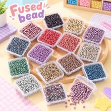 Manik-manik Fuse Sundymot 2,6mm, 800+ buah, warna hijau tua & cokelat, kemasan terpisah, dengan kotak penyimpanan kecil, anti tumpah, gantungan kunci liontin DIY, bahan kerajinan pembuatan perhiasan, musim wisuda, kembali ke sekolah, Natal, hadiah ulang tahun pesta, kit isi ulang massal manik-manik fuse 2,6mm multiwarna. - Manik-manik puzzle 2,6mm - View 2