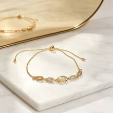 1 pieza Pulsera de estilo elegante y lujoso, diseño único, accesorio versátil y personalizado con sensación de alta gama - Amarillo Oro - Ver 1