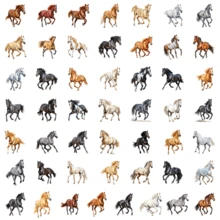 50Pcs Galloping Steeds Stickers - Stationery Graffiti Stickers, Decals For Party, Water Bottle, Scrapbook, Laptop, Skateboard, Computer, Gift Bags, Envelope Seals, Office Supplies, For Teens Fans - Galloping Steeds Stickers - View 3