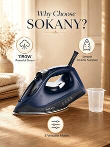 Bàn là hơi nước cầm tay mini SOKANY SK-119, bàn là điện du lịch di động, bảo vệ an toàn chống quá nhiệt, phù hợp cho gia đình, học sinh và du lịch - Phích cắm loại A của Mỹ (110-127V) - Xem 3
