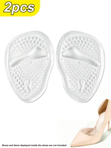 2/4PCS High Heel Silicone Front Foot Pads, New Invisible Breathable Sweat-Absorbing Non-Tiring Shoe Inserts, Self-Adhesive Thickened Half-Size Pads - Clear - View 9