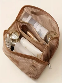 Mesh Transparent Makeup Bag Large Capacity Pillow Travel Essential Toiletry Bag Multi-Functional Makeup Bag, Exquisite Multi-Functional Storage Bag, Cosmetic Storage Bag, Portable Toiletry Bag, Perfect For Travel, Vacation, Camping And Outdoor Activities, Creative Gift, Lightweight Travel Toiletry Bag, Suitable For Men And Women, Perfect Gift Choice - Multicolor - View 12