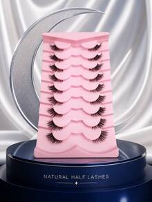 9 Pairs Half-Length False Eyelashes For Outer Corners, Soft Fiber Hair, Uplifting And Lifting Effect, Seamless Transparent Thin Stem - Essential For Middle East Ramadan Evening Makeup, Reusable, Lightweight And Invisible, Half-Length False Eyelashes For Outer Corners, Suitable For Daily Light Makeup And Special Occasions - View 5