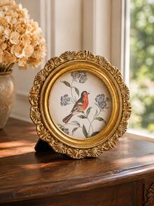 4*6 And 5*7 Vintage Gold Oval Photo Frame, Exquisite Floral Carved Frame With Desktop Stand, European Antique Style Decorative Frame, Suitable For Living Room, Bedroom, Fireplace Mantel, Bookshelf, Desk And Home Decor Gift - A - View 9