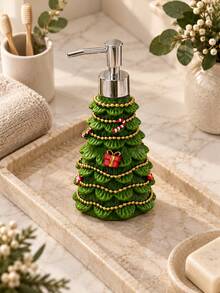 1pc Christmas Tree-Shaped Hand Soap Dispenser – Christmas-Themed Liquid Soap Bottle With A Pump; Suitable For Bathroom Vanities Or Kitchen Countertops; Refillable For Lotion; Festive Home Decor And Christmas Gift. - Multicolor - View 2