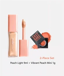 Huda Beauty #FauxFilter Brightening Concealer #Peach Light 9ml + Easy Bake Loose Setting Powder #Vibrant Peach 1g Mini | Set Pencerah dan Penghalus Area Bawah Mata - #Peach Light+Vibrant Peach - 1g - View 1