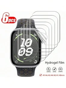 6pcs Transparent Series 10/11 38/40/41/42/44/45/49mm Ultra Soft Scratch-Resistant Protective Film Compatible With Apple Watch Ultra/SE/8/7/6/5/4/3/2/1/10/11 - Clear - View 30