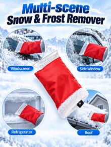 1Pc Winter Car Ice Scraper Glove – Soft Lined Snow Removal Mitten With Built-In Scraper, Portable Tool For Windshield, Window & Roof De-Icing, Easy To Use - A - View 5
