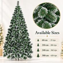 3D Snow Flocked Christmas Tree, PET Holiday Tree For Home Decor - Green - View 7