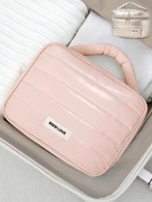 1 buah Tas Kosmetik Minimalis Mengkilap Berbahan Busa Gaya Y2K, Kapasitas Besar, Desain Dapat Dilepas, Dapat Menyimpan Kabel Data, Parfum, Aksesoris Digital (Seperti Kabel Data, Mouse, Earphone, dll.), Unisex - MultiWarna - View 8