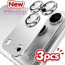 CASECOPS 3片裝合金金屬相機鏡頭保護膜，適用於 iPhone 18 Pro/18 Pro Max/17 Pro/17 Pro Max，9H 無縫貼合設計，防刮防指紋，全方位防刮防撞，高清鏡頭還原原圖畫質 - 銀色 - 銀色 - 查看 1
