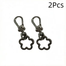 1Pc/2/3Pcs Flower Shaped Snap Hook And Rotating Ring, DIY Keychain, Convenient Lanyard Connector, Detachable Handbag Clasp, Outdoor Camping Accessory, Suitable For DIY Necklace, Jewelry Keychain, Bag Clip And Leash Buckle - Multicolor - View 15