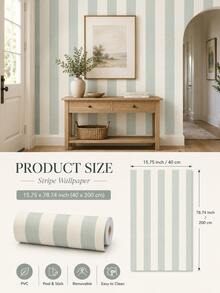 SUPSTICKER Neutral Linen Striped Self-Adhesive Wallpaper, Removable, 3 Sizes 15.75*78.74/118.11/196.85 Inches, Home Decor - Multicolor - View 15