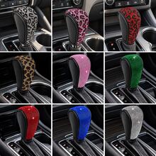 Bling Rhinestone Car Gear Shift Knob Cover, Crystal Diamond Auto Shift Lever Decor,Upgraded To A New Color, Leopard Print Diamond Gear Lever - A - View 3