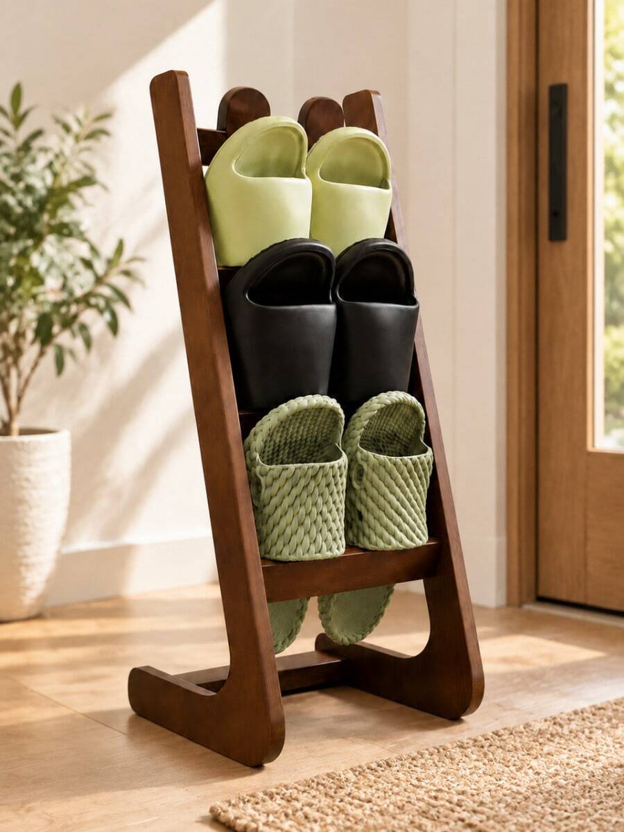 Multi-Layer Wooden Shoe Rack, Independent Space-Saving Shoe Storage Rack, Easy Assembly Home Shoe Cabinet, Practical Multi-Layer Design, Suitable For Entryway, Hallway, Dormitory And Other Indoor Home Scenes, Multi-Functional Storage - View 1