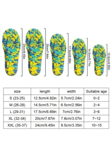 1 Pair Camouflage Pattern Sports EVA (Ethylene-Vinyl Acetate Copolymer) Small Size Insoles For Outdoor All Season - Blue - View 3